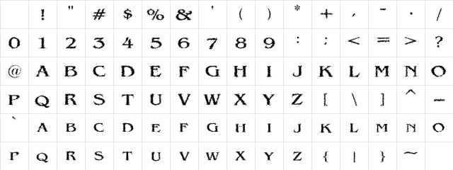 VTC VictorianLint Regular Character Map