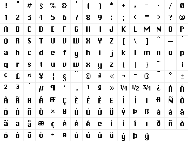 Krungthep Regular Character Map Krungthep Regular Character Map