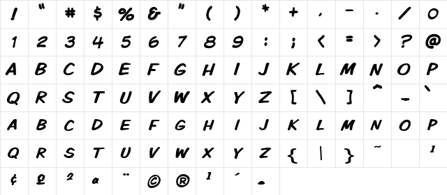 VTCKomixationSC Regular Character Map VTCKomixationSC Regular Character Map