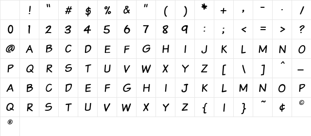 VTCSundaykomixcaps Regular Character Map VTCSundaykomixcaps Regular Character Map