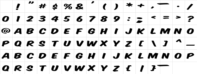VTCSuperMarketSaleDisplay Regular Character Map