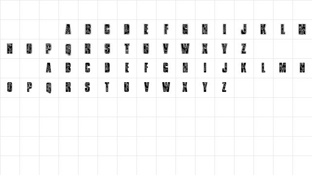 VTKS Bandana Regular Character Map