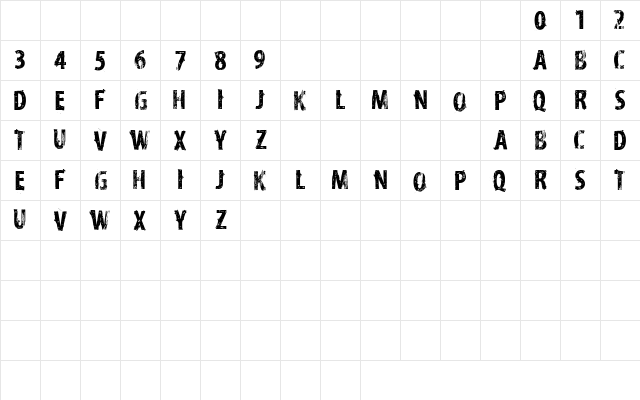 vtks distress Regular Character Map