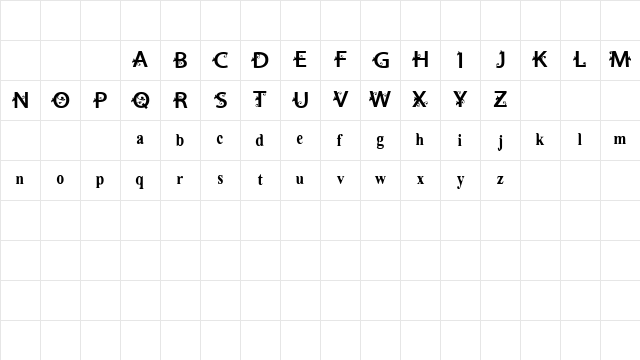 VTKS Estilosa Regular Character Map