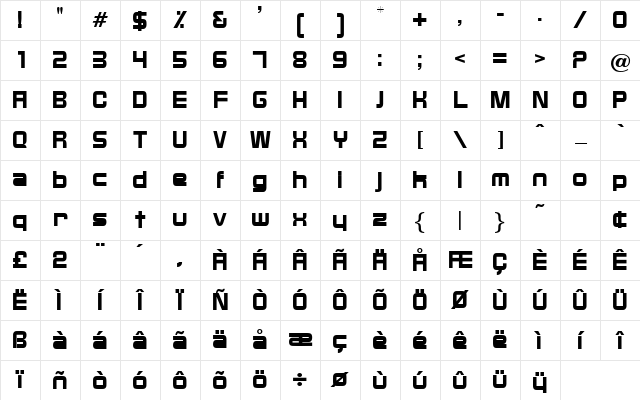 Benjamin Regular Character Map