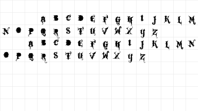 VTKS ROCK GARAGE BAND Regular Character Map