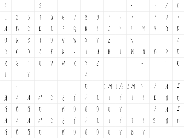 VTKS SIGN OF TIMES Regular Character Map VTKS SIGN OF TIMES Regular Character Map