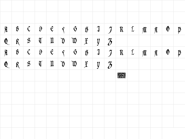 WadellCaps Regular Character Map