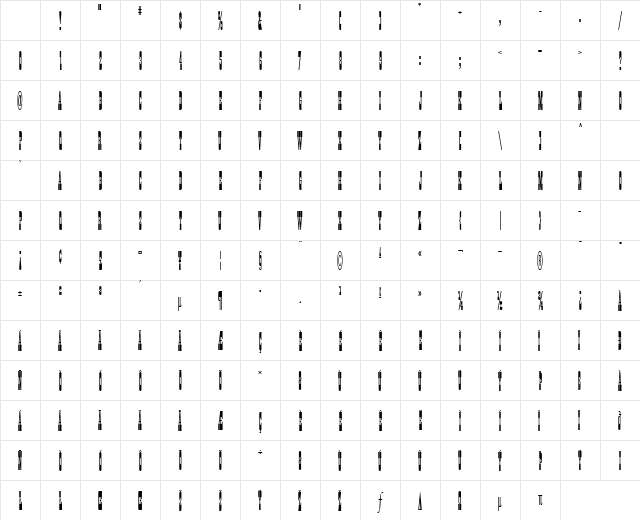 Wainwright ICG Regular Character Map