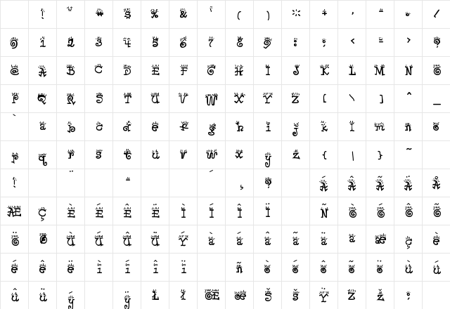 Wake &amp; Bake Regular Character Map