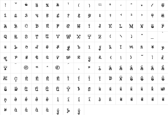 Waker Regular Character Map Waker Regular Character Map