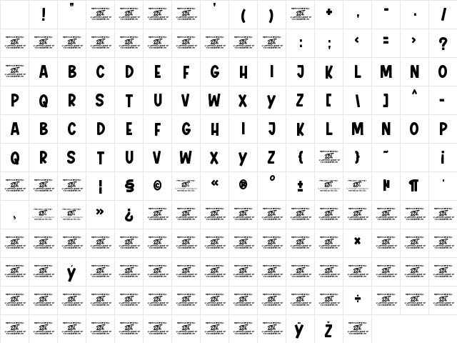 Walaweh Regular Character Map