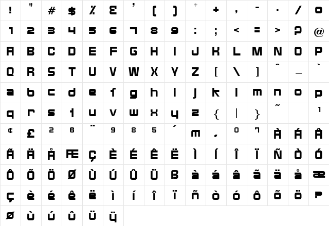 BenjaminSupplement Regular Character Map BenjaminSupplement Regular Character Map