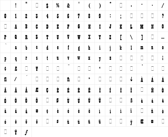 Wanted LET Regular Character Map Wanted LET Regular Character Map