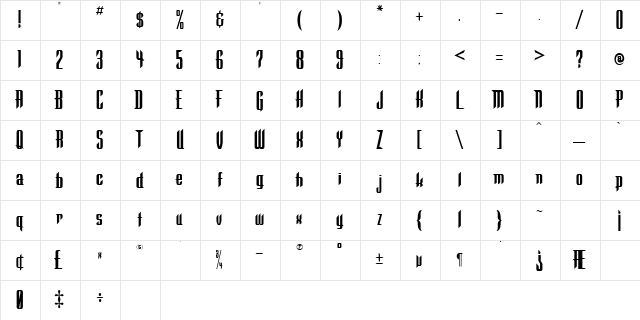 Warlock Regular Character Map