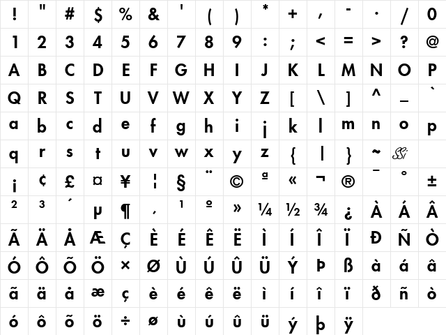 Kudos Black SSi Black Character Map