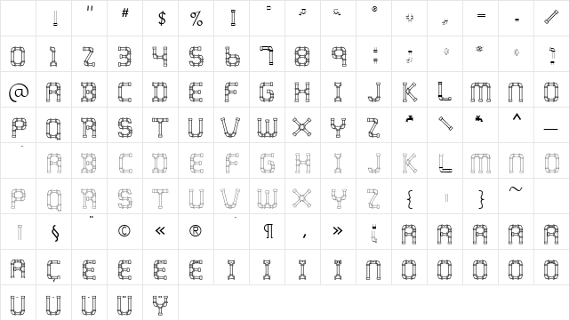 WaterWorksCaps Plain Character Map WaterWorksCaps Plain Character Map