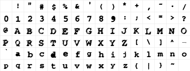 WBXflack Regular Character Map WBXflack Regular Character Map