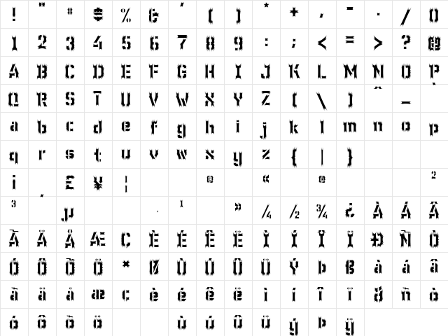 WC Wunderbach Wimpern DemiBold Character Map