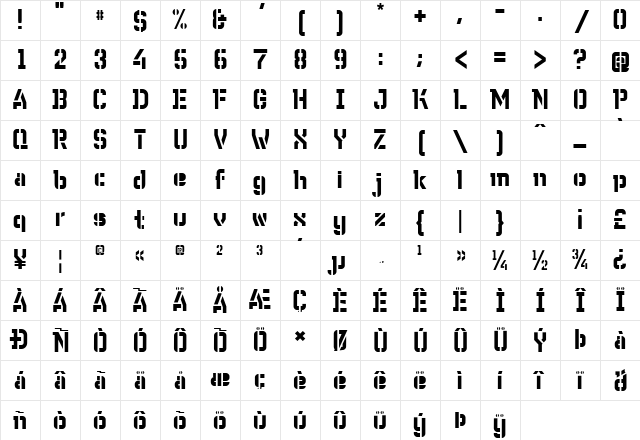 WC Wunderbach Bta DemiBold Character Map