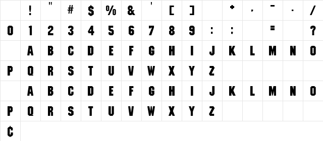 Weapon 8 Regular Character Map Weapon 8 Regular Character Map
