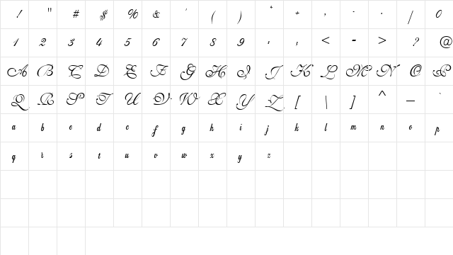 Wedding Script Bail Regular Character Map Wedding Script Bail Regular Character Map