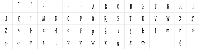 Weehah Regular Character Map Weehah Regular Character Map