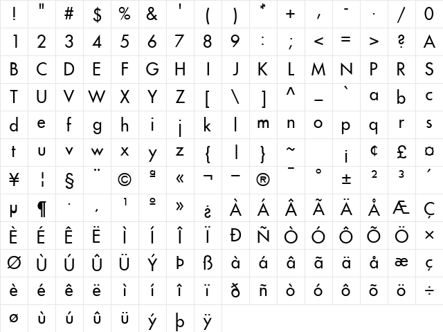KudosSSK Regular Character Map
