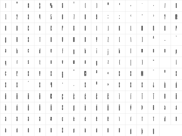 Armada Regular Character Map