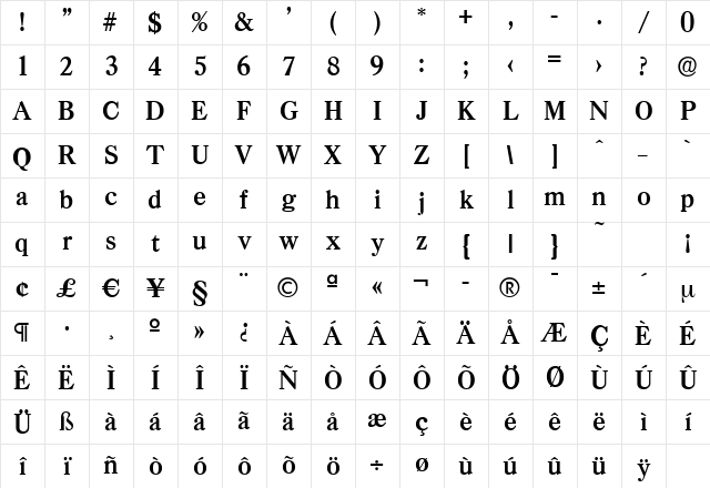 WesleyBecker Bold Character Map WesleyBecker Bold Character Map
