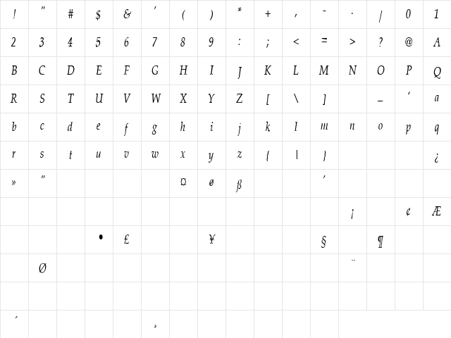 Whipping Post 3 Regular Character Map Whipping Post 3 Regular Character Map