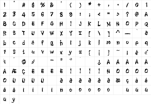 WhosFrank Regular Character Map WhosFrank Regular Character Map