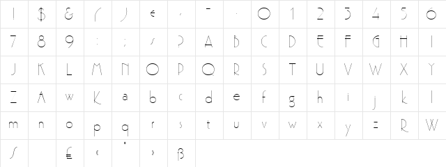 AcesPlus Regular Character Map