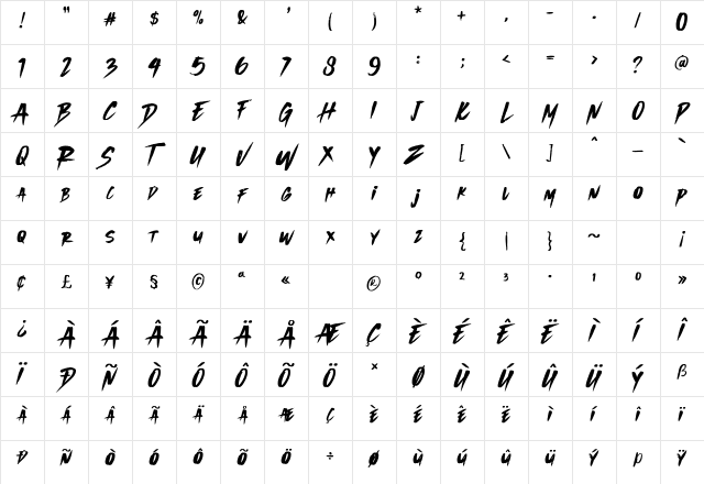 Wild Wolf Regular Character Map