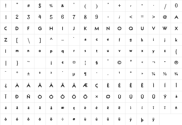 Kufi LT Regular Character Map