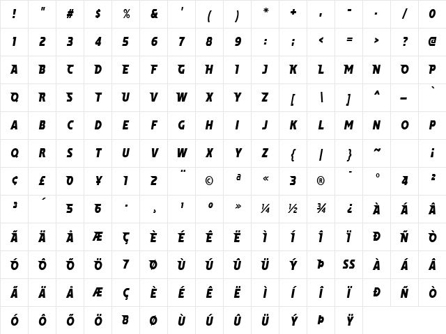 Windpower Regular Character Map Windpower Regular Character Map