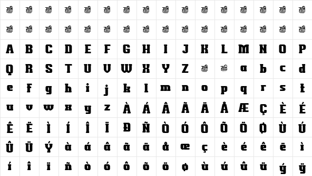 KUNEX Regular Regular Character Map