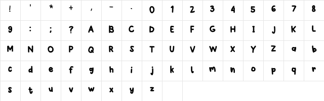 Winkle Regular Character Map