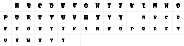 Winks Regular Character Map Winks Regular Character Map