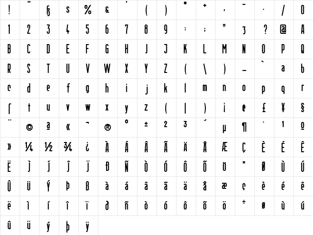 Berlin Email Bold Regular Character Map Berlin Email Bold Regular Character Map