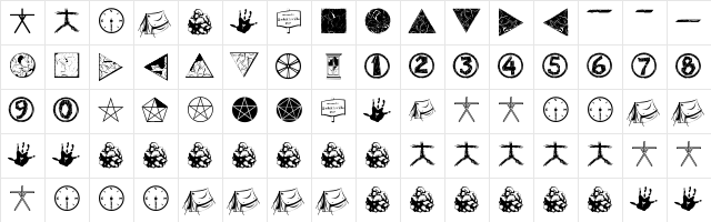 WitchDings Regular Character Map WitchDings Regular Character Map