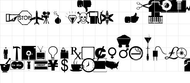 Knickerbocker Dingbats Regular Character Map