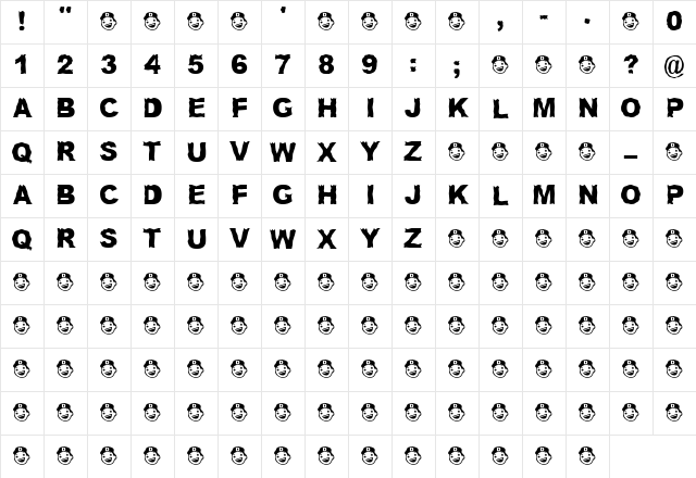 Witness2HB Regular Character Map Witness2HB Regular Character Map