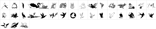 wmbirds1 Regular Character Map