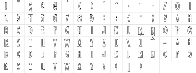 Wolf's Bane Bold Outline Bold Outline Character Map