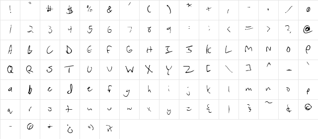 WolfieBoy Regular Character Map