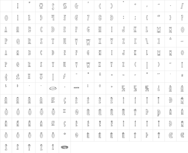 Wolf's Bane II Outline Regular Character Map Wolf's Bane II Outline Regular Character Map