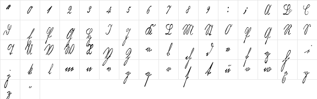 KurrentKupferstichThin Regular Character Map