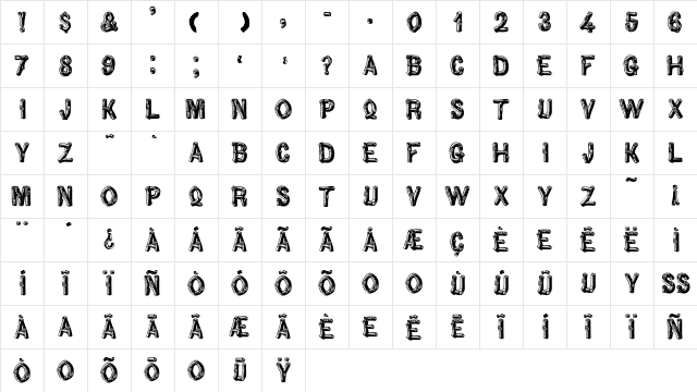 Woodbadge Regular Character Map