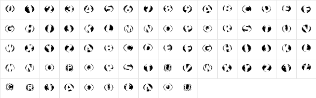 WoodcuttedCapsInversFS Regular Character Map WoodcuttedCapsInversFS Regular Character Map